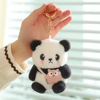 Simulation Panda Plush Toy Zoo National Treasure Ornament Cute Sichuan Red Panda Pendant Bag Pendant pendant 10cm