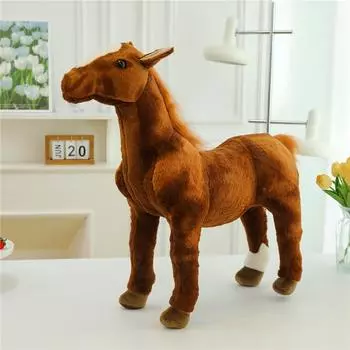 Simulation Pony Doll Pony Doll Large Zodiac Horse Plush Toy Sweaty Horse Cloth Doll Gift 30cm*10cm*30cm0.17kg
