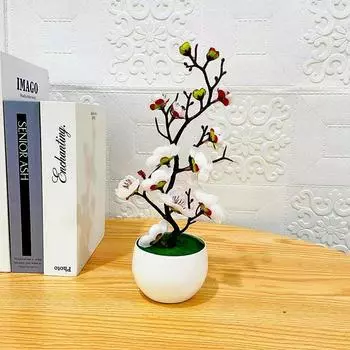 Simulation potted artificial flowers bonsai simulation winter plum branch bonsai simulation plum blossom artificial flowers dire