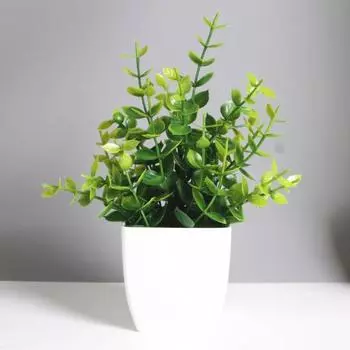 Моделирование горшечных растений Красивые без полива Компактная имитация бонсай Искусственный эвкалипт Бонсай Горшечное растение Украшение для настольной полки B