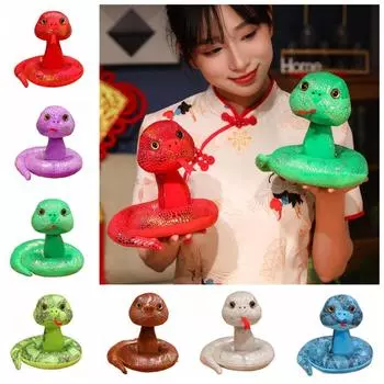 Simulation Snake Year Plush Toy PP Cotton Lucky Snake Doll Plushies Children style 9