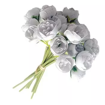 Симуляция 27 Чайных роз Ручная вязка Пион Европейский стиль Украшение дома Свадебный букет Реквизит для фото One Size фиолетовый