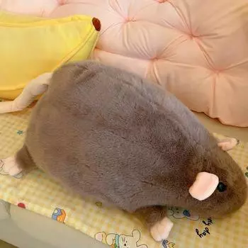 Симуляция Большая Плюшевая Кукла Мышь Сине-Серая Кукла Мышь-Кальмар Большая Мышь Подушка-Подушка для Дивана 35cm0.1kg коричневый