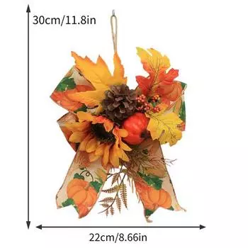 Симуляция Дня благодарения Настенное украшение Тыква Ягода Кленовый лист Бант Маленькая подвеска