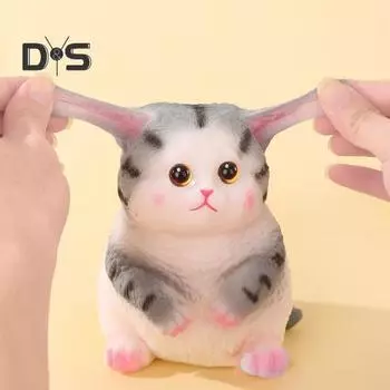 Симуляция игрушки для снятия стресса с кота, щипок для котенка, сенсорная игрушка для детей, подростков, взрослых, мягкий мячик TPR для снятия стресса, игрушка для животных розовый/белый