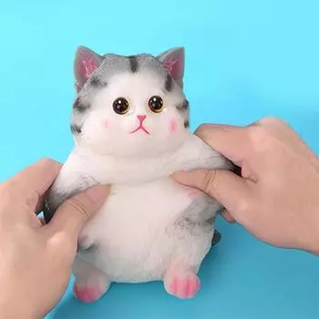 Симуляция кошки, игрушка для сдавливания, снятие стресса, щипок для котенка, сенсорная игрушка для детей розовый/белый