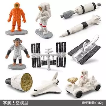 Симуляция Модели Космической Капсулы Астронавт Спутник Ракета Телескоп Исследование Космической Сцены Статичное Украшение