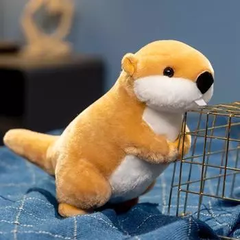 Симуляция Новая Каваи Дикое Животное Бобер Плюшевая Кукла Реалистичная Милая Сурок Бобер Плюшевая Игрушка Домашний Декор Подарок Для Мальчиков И Девочек about 20cm