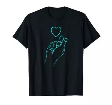 Символ руки и сердца I Love Fans в фиолетовом стиле K-POP - K-POP K-POP футболка