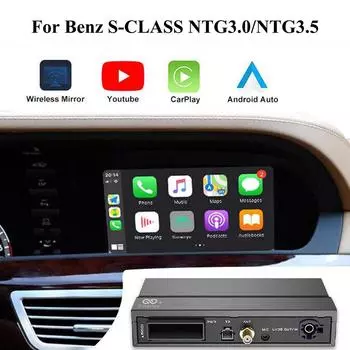 Sinairyu Wireless Apple CarPlay Android Auto совместим с Mercedes Benz S-Class W221 2006-2013 NTG3.0 NTG3.5 Mirror-Link For NTG 3.5