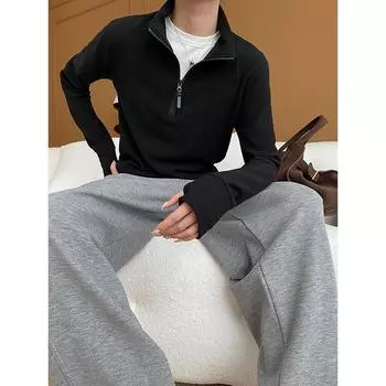 Sinan American Casual Флисовый свитер-пуловер с полумолнией (SN4932)