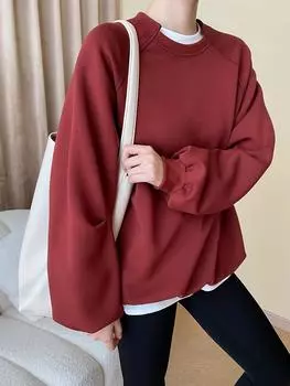 Синан Мода Ankola Рукав Реглан Красная Толстовка - Дизайн Осень/Зима (SN3955) One Size