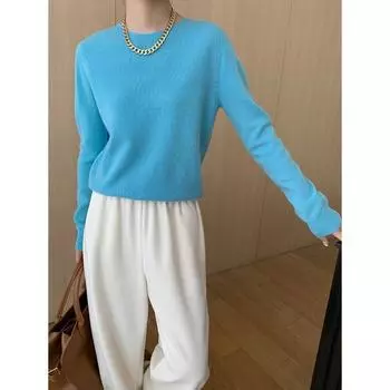 «Sinan SN6145 Бесшовный шерстяной свитер с круглым вырезом — коллекция осень/зима 2024 года». Small