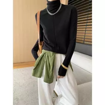 Sinan Wannian классический однотонный свитер с высоким воротником SN6830 One Size светло-серый