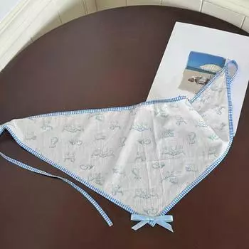 Сине-белый кот бант треугольная повязка на голову аксессуары для волос для девочек с сенсорными повязками на голову, повязками для завязывания и солнцезащитным аксессуаром для волос