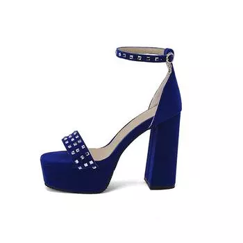 Сине-красные женские босоножки на платформе на высоком каблуке, большой размер 50 34 чёрный