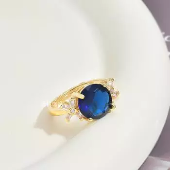 Синее круглое ожерелье с драгоценным камнем, женское, в стиле ретро, гуочао, этническом, универсальная цепочка на ключицу, ювелирное изделие