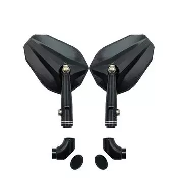 Синее стекло мотоцикла CNC алюминиевое зеркало заднего вида 10 мм боковое зеркало универсальное для Yamaha FZ6 FZ8 FZ07 FZ09 Honda Hornet Shadow 600 чёрный