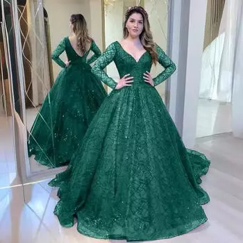 Синее свадебное платье осень и зима новое длинное платье с бисером и пайетками большое свободное платье сексуальное банкетное платье с V-образным вырезом новое S белый