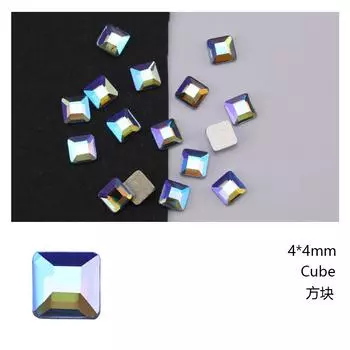 Синее звездное небо Симфония Плоское дно Бриллиант особой формы Светло-голубой Абстрактного цвета Кубик льда Капля воды Стрелка Бриллиант Золотистое дно Бриллиант для ногтей