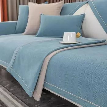 Синель L-образная диванная подушка, наволочка, противоскользящая, износостойкая, однотонная, диванное полотенце, универсальное для всех сезонов, чехол для дивана 70x70cm 1pcs