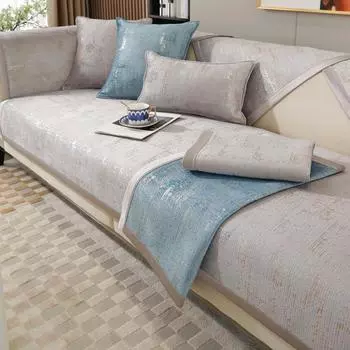 Синель однотонный жаккардовый чехол для дивана 1/2/3/4/5 мест, простота, подушка для кресла, защита для мебели, противоскользящая наволочка 70x70cm 1pcs