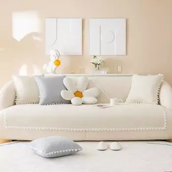 Синель сплошной цвет диванная подушка четыре сезона простота современная гостиная полностью завернутый чехол подушка спинка полотенце 70*70