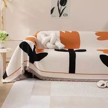 Синель Тюльпан Цветок Диван Салфетка Украшение Сезонная Универсальная Подушка Для Дивана Цельный 180*130cm