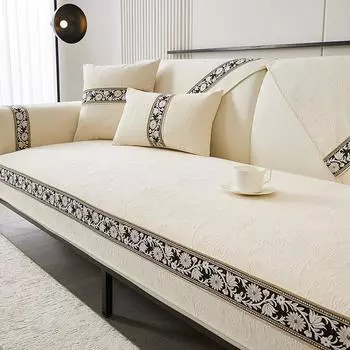 Синель жаккардовые L-образные чехлы для диванов, универсальные чехлы для диванов, диваны для гостиной, подушка для сиденья, спинка, ткань, полотенце, вышивка по краю 70x70cm 1pcs