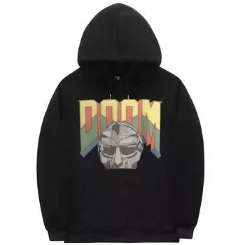 Singer Mf Doom Толстовка с графическим принтом унисекс Повседневная свободная уличная одежда унисекс женская винтажная модная толстовка большого размера пуловер с капюшоном L