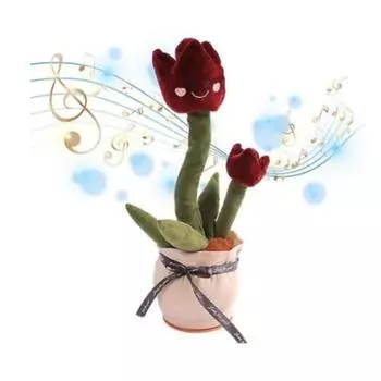 Singing Flower Plush Toy With Dancing Talking Repeating Multifunctional Tulip