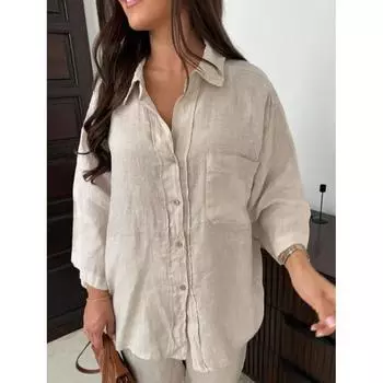 Однобортная блузка, женские широкие брюки, V-образный вырез, длинные рукава, рубашка с лацканами и длинные брюки, комплекты уличной одежды больших размеров XL чёрный