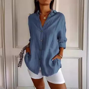 Single Breasted Pleated Collared Shirt for Women Solid Color Sleeveless Top S чёрный