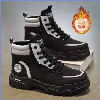 Single cotton men s Martin boots of the same style are versatile, comfortable, casual and fashionable, high-top Martin boots, tooling boots, and larg 38