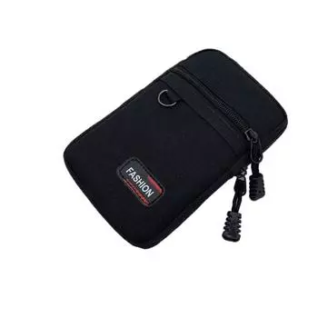 Single/Double Layer High-capacity Mobile Phone Bags Waist Fanny Pack Belt Bag Fanny Waist Pack black-Single layer