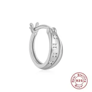 Single, Fashionable S925 Sterling Silver Classic Simple Five-Pointed Star Octagonal Star Earrings Earrings 925 silver