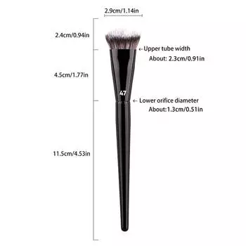 Одинарная плоская круглая трубка с плоской головкой, кисть для тональной основы с коробкой, пудра, румяна, консилер, кисть для макияжа, удобный для кожи инструмент для макияжа