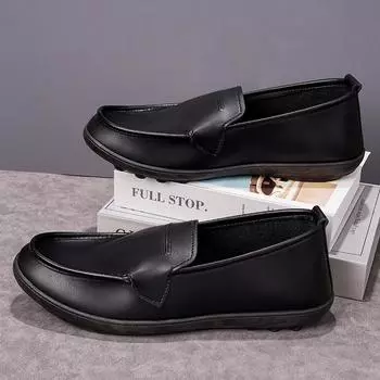 Single layer breathable versatile light lazy shoes breathable soft sole one pedal driving shoes comfortable versatile casual leather shoes 39