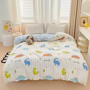 Single Quilt Cover Ins Wind 100% Cotton Printed Bed Soft and Comfortable 160x210 220x240 Bedding for Double Use Student General Only 2 pillowcases
