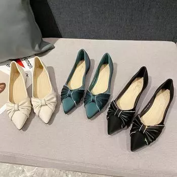 Single shoes 2025 spring and autumn new pointed low heel soft leather shoes shallow mouth flat bottom women s shoes small fragrant wind ladyshoe 35 чёрный