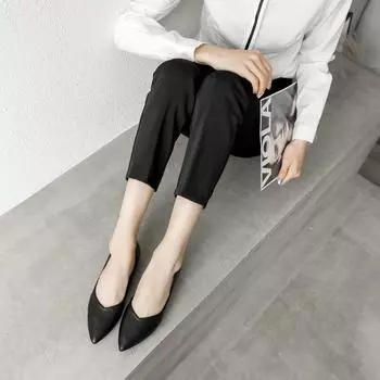 Single shoes 2025 spring and summer versatile professional women s shoes comfortable fairy single shoes short thick heels single shoes female pointed 34