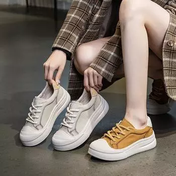 Single Shoes Flat White Shoes Casual Shoes 35 жёлтый