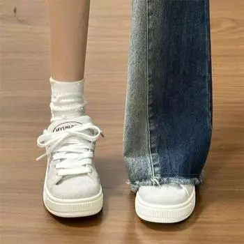 Single shoes pink leather leopard splicing retro board shoes niche versatile student casual bread shoes 35 серый