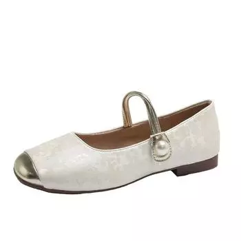 Single shoes women s 2024 new casual flat shoes women s Doudou shoes soft sole shallow mouth single shoes low heel women s shoes 35 бежевый