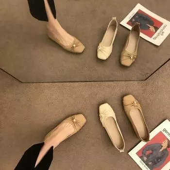 Single shoes women s 2024 new French evening wind gentle soft sole grandma shoes women s thick heel soft leather light mouth ladyshoes 35