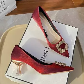 Single shoes women s spring high heels leather shoes pointed professional work shoes women s office work flight attendant OL shoes 34 бежевый