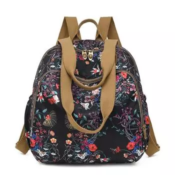 Single-shoulder and Double-shoulder Backpack Versatile Commuting Schoolbag Printed Large-capacity Casual Travel Bag