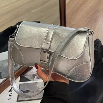 Single shoulder crossbody bag for women closed buckle blue jeans coin purse casual patchwork new