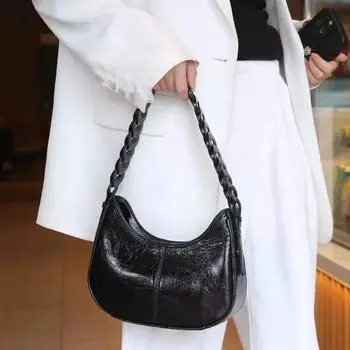 Женская сумка на одно плечо, высококачественная сумка из натуральной кожи подмышкой, женская модная сумка Turtle Crack Commutable