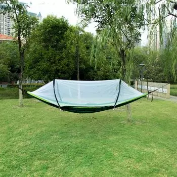 Single size 270*140cm Light Weight Portable Outdoor Camping Nylon Fabric Travel POP up Mosquito Net Hammock армия зеленый